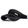 Black mesh sun visor with long brim and SPORT patch for outdoor sports and sun protection - Adjustable / Black