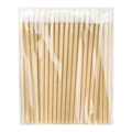 Bulk disposable lip brushes with gold handles and white applicator tips in clear pack - Bright Gold (50 pcs/pack)