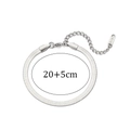 Sleek silver flat snake chain bracelet in stainless steel with adjustable extension - 20cm+5cm / Silver