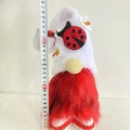 Misura dello gnomo di peluche a tema coccinella alto 28cm con barba rossa - Stile Coccinella