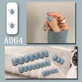 Unghie finte quadrate corte grigio blu modello A064 con finitura opaca dai toni freddi - A064 Blu Nebbia Puro (A064)