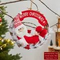 Christmas rattan wreath with Santa Claus, Merry Christmas sign, and plush decorations - Lying Santa Style