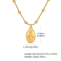 Détails des dimensions du pendentif Vierge Marie et de la chaîne à billes dorée - Collier 1 / Or