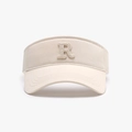 Breathable cream-colored open top sun hat with minimalist 3D letter R embroidery - Beige (23H028)