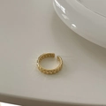 Minimalist gold butterfly ring with textured wavy band and adjustable open design - Wave Texture