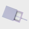 Scatola per gioielli a cassetto color lavanda con elegante nastro di seta - Viola (con scatola interna viola) / 7*7*2cm