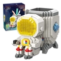 Astronaut pen holder building block set with white and yellow space suit details - 97018 Leg Hugging Astronaut Pen Holder with Light