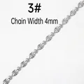 Detail einer 4mm Edelstahlkette mit Sonnenstrahl-Prägung für DIY-Schmuckherstellung - 3# Strukturierte Ellipse (4mm Breite)