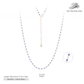 Detail of 925 sterling silver gold necklace with blue beads including size and weight specs - 925 Silver Gold Plated - Blue