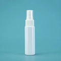 White plastic perfume spray bottle with transparent cap on gradient blue background - 30ML Slim / Porcelain White Bottle White Spray