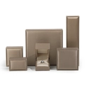Champagne gold brushed PU leather jewelry box set for rings, necklaces and earrings - Single Ring Box / Gold (Satin Interior)
