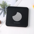 Miroir de poche pliant noir mat avec motif lune argentée et texte Love Day - Lune Argentée