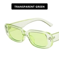 Occhiali da sole rettangolari verde trasparente con montatura piccola stile retrò - Verde Trasparente
