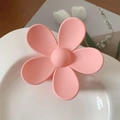 Matte pink flower hair claw clip with a frosted finish for elegant hair styling - 7cm / Pink