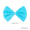 Sky blue mesh bow accessory for Halloween with white elastic string and 11x7cm dimensions - Regular Bowtie / Sky Blue