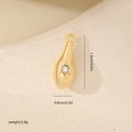 Macro shot of gold teardrop pendant with zircon, 1.6cm x 0.6cm dimensions and weight detail - Water Drop Style Gold (MYYX00667)