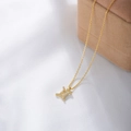Golden S925 sterling silver Gemini zodiac necklace with sparkling crystal pendant - Gemini Gold Plated