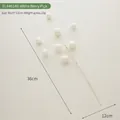 Sparkly white artificial Christmas branch with glitter finish for holiday tree decoration - White Stem / White