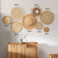 Detailansicht des Wanddeko-Sets aus Seegras mit verschiedenen Größen und Maßen - 8-teiliges Set / Kombi 7 (Exquisit)