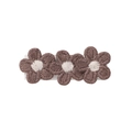 Pastel flower embroidered hair clip for children featuring three brown floral patterns - Coffee / No.9
