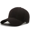 Classic black baseball cap featuring a subtle grid texture and minimalist six-panel design - Large Plaid Black