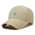 Casquette de sport beige à séchage rapide avec aérations laser et broderie logo R - Réglable / Kaki