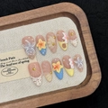Handmade press-on nails featuring 3D seashell texture, starfish accents, and floral designs - XS / 3016-Beach Waves