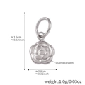 Silver-finished rose-shaped stainless steel pendant charm for DIY bracelets - Steel Color Rose Pendant
