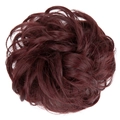 Messy bun hair extension in deep wine red color with high-temperature synthetic fiber - WINE Deep Red