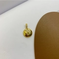 18K gold plated necklace featuring a round micro-paved zircon pendant with letter D - Letter D Pendant + Universal Chain