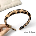 Handmade leopard print fabric headband with a 1.5cm width and retro animal pattern - 1.5cm Wide / Dark Coffee Leopard Hairband (1.5cm)