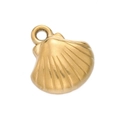 Gold plated stainless steel shell pendant for DIY bracelets and necklaces jewelry - 502# Shell Pendant Only / 11*12.5mm (2 Pieces/Pack) / Gold