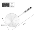 Size 20 stainless steel mesh strainer skimmer with wire handle and hanging hole - 20 Inch