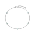 S925 Sterling Silber Armband mit hellblauen Opal Edelsteinen und Mobius Design - Opal Dünner Kettenstil (DY150324) / Weißgold Hellblau