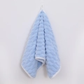 Light blue microfiber hand towel with honeycomb texture and convenient hanging loop - 35x75cm Towel / Blue