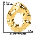 Colgante geométrico irregular de acero inoxidable dorado con textura martillada - Dorado