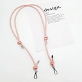 Adjustable pink leather shoulder strap for crossbody bags with durable metal buckles - Silver Plate Hook / Pink