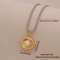 Goldene Muschelkette mit weißer Perle und silberner Kugelkette für Frauen - 9# Jakobsmuschel