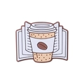 Cuenta de silicona alimentaria con forma de taza de café y libro para chupetes - Café Y Libros