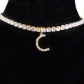 Goldenes Tennis-Choker mit funkelndem Buchstaben-C Zirkonia-Anhänger für Damen - Buchstabe C [Gold]