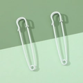 Épingles de sûreté en métal laqué blanc pour bijoux DIY, pulls et châles - 13x40mm / Blanc