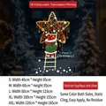 Christmas window sticker with golden stars and Santa climbing a ladder for glass decor - Small [40*65CM]