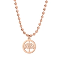 Collana in oro rosa con ciondolo albero della vita ed elegante catena a sfere - Collana Oro Rosa (KN234372-Z)