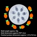8-holte wortel siliconen mal voor DIY chocolade fondant taart decoratie en wassmelt - 2#B834 Wortel (7-gaats) / Transparant