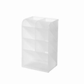 Transparent plastic desktop organizer with multi-tier tilted slots and storage drawer - 9-Grid Pen Holder / Clear