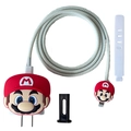 Super Mario themed silicone cover set for 18W 20W charger head and USB cable protection - Mario / Five-Piece Set