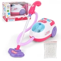 Kids toy vacuum cleaner set with pink accessories and cleaning tools in a retail box - 0651# Pink Vacuum Small Box