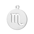 Colgante del signo zodiacal Escorpio en plata, accesorio minimalista de metal brillante - Color Acero Escorpio (KLJ4462-Z)