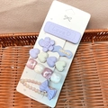 5-piece lavender purple hair clip set with pearls and heart patterns for girls - Purple LOVE Heart 5-piece Set