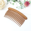 Brown matte 15-tooth round hair comb for women providing non-slip hair styling fixation - Round 15 Teeth / Khaki
